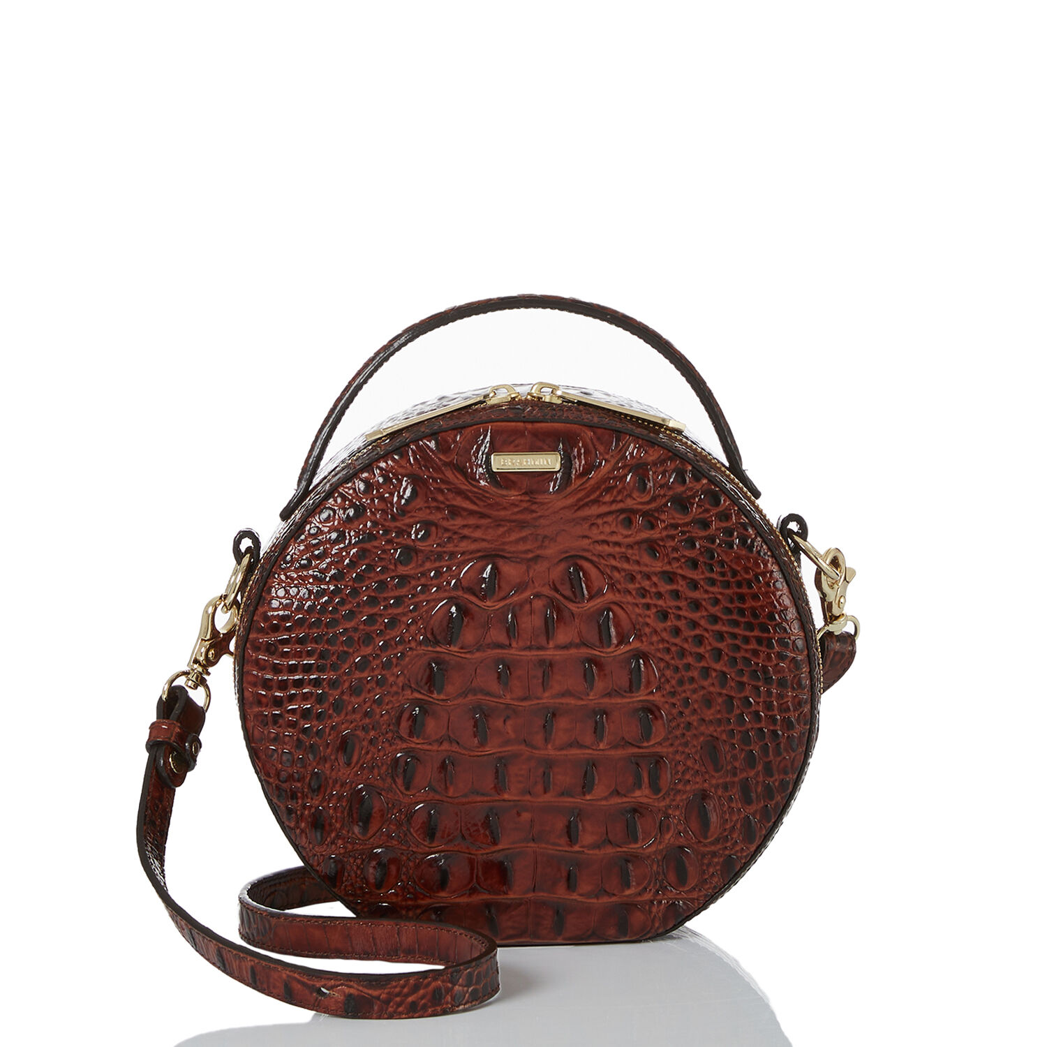 Cynthia Leather Shoulder Bag | Whiskey Ombre | BRAHMIN